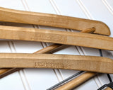 Lot of 3 1950s-60s Vintage Wood Hangers Mad Men Era Advertising Clothes Hangers for Suit Coat Pants Wishbone Clothing Store Hanger LOT #11