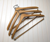 Lot of 3 1950s-60s Vintage Wood Hangers Mad Men Era Advertising Clothes Hangers for Suit Coat Pants Wishbone Clothing Store Hanger LOT #12