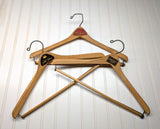 Lot of 3 1950s-60s Vintage Wood Hangers Mad Men Era Advertising Clothes Hangers for Suit Coat Pants Wishbone Clothing Store Hanger LOT #13