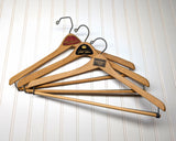 Lot of 3 1950s-60s Vintage Wood Hangers Mad Men Era Advertising Clothes Hangers for Suit Coat Pants Wishbone Clothing Store Hanger LOT #13