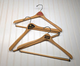 Lot of 3 1950s-60s Vintage Wood Hangers Mad Men Era Advertising Clothes Hangers for Suit Coat Pants Wishbone Clothing Store Hanger LOT #13