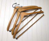 Lot of 3 1950s-60s Vintage Wood Hangers Mad Men Era Advertising Clothes Hangers for Suit Coat Pants Wishbone Clothing Store Hanger LOT #13