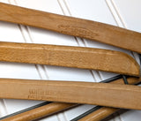 Lot of 3 1950s-60s Vintage Wood Hangers Mad Men Era Advertising Clothes Hangers for Suit Coat Pants Wishbone Clothing Store Hanger LOT #13
