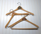 Lot of 3 1950s-60s Vintage Wood Hangers Mad Men Era Advertising Clothes Hangers for Suit Coat Pants Wishbone Clothing Store Hanger LOT #14