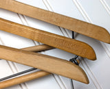 Lot of 3 1950s-60s Vintage Wood Hangers Mad Men Era Advertising Clothes Hangers for Suit Coat Pants Wishbone Clothing Store Hanger LOT #14