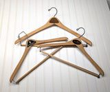 Lot of 3 1950s-60s Vintage Wood Hangers Mad Men Era Advertising Clothes Hangers for Suit Coat Pants Wishbone Clothing Store Hanger LOT #15