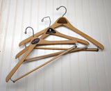 Lot of 3 1950s-60s Vintage Wood Hangers Mad Men Era Advertising Clothes Hangers for Suit Coat Pants Wishbone Clothing Store Hanger LOT #15