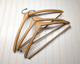 Lot of 3 1950s-60s Vintage Wood Hangers Mad Men Era Advertising Clothes Hangers for Suit Coat Pants Wishbone Clothing Store Hanger LOT #15