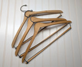 Lot of 3 1950s-60s Vintage Wood Hangers Mad Men Era Advertising Clothes Hangers for Suit Coat Pants Wishbone Clothing Store Hanger LOT #16