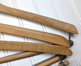Lot of 3 1950s-60s Vintage Wood Hangers Mad Men Era Advertising Clothes Hangers for Suit Coat Pants Wishbone Clothing Store Hanger LOT #16