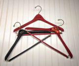 Lot of 3 1950s-60s Vintage Painted Wood Hangers Mad Men Advertising Clothes Hangers Suit Coat Pants Wishbone Clothing Store Hanger LOT #17