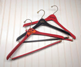 Lot of 3 1950s-60s Vintage Painted Wood Hangers Mad Men Advertising Clothes Hangers Suit Coat Pants Wishbone Clothing Store Hanger LOT #17