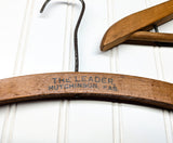 Lot of 4 Early 1900s Vintage Wood Hangers Advertising Clothes Hangers for Suit Coat Pants Clothing Store, Hotel & Laundry Hanger LOT #18