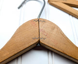 Lot of 4 Early 1900s Vintage Wood Hangers Advertising Clothes Hangers for Suit Coat Pants Clothing Store, Hotel & Laundry Hanger LOT #18