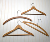 Lot of 4 Early 1900s Vintage Wood Hangers Advertising Clothes Hangers for Suit Coat Pants Clothing Store, Hotel & Laundry Hanger LOT #18