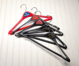 Lot of 5 1960s-70s Vintage Advertising Hangers Mad Men Era Clothes Hangers Suit Coat Pants Wishbone Plastic Clothing Store Hanger LOT #19