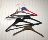 Lot of 5 1960s-70s Vintage Advertising Hangers Mad Men Era Clothes Hangers Suit Coat Pants Wishbone Plastic Clothing Store Hanger LOT #21