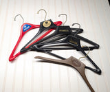 Lot of 5 1960s-70s Vintage Advertising Hangers Mad Men Era Clothes Hangers Suit Coat Pants Wishbone Plastic Clothing Store Hanger LOT #21