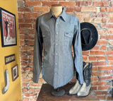 2000s Vintage Heather Gray Wrangler Western Shirt Men's Cowboy Style Long Sleeve Pearl Snap Shirt - Size XL