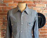 2000s Vintage Heather Gray Wrangler Western Shirt Men's Cowboy Style Long Sleeve Pearl Snap Shirt - Size XL