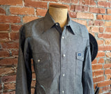 2000s Vintage Heather Gray Wrangler Western Shirt Men's Cowboy Style Long Sleeve Pearl Snap Shirt - Size XL