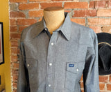 2000s Vintage Heather Gray Wrangler Western Shirt Men's Cowboy Style Long Sleeve Pearl Snap Shirt - Size XL