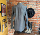 2000s Vintage Heather Gray Wrangler Western Shirt Men's Cowboy Style Long Sleeve Pearl Snap Shirt - Size XL