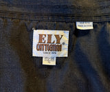 1980s Vintage Black Ely Cattleman Western Shirt Men's Cowboy Style Long Sleeve Pearl Snap Striped Dress Shirt - SIZE XL