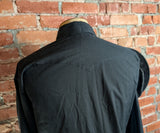 1980s Vintage Black Western Shirt Men's Long Sleeve Cowboy Style Shirt with Black Pearl Snaps by Panhandle Slim - Size XL