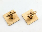 1960s SWANK Tiki Skull Cufflinks Mad Men Era Gold Tone Metal Enameled Cufflink Set with Exotic Tribal Masks by SWANK
