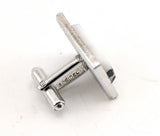 1960s Vintage SPEIDEL Silver Tone Cufflinks & Tie Clip Set – Mid Century Modern Marbled Glass – Mad Men Style Groom Gift