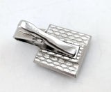 1960s Vintage SPEIDEL Silver Tone Cufflinks & Tie Clip Set – Mid Century Modern Marbled Glass – Mad Men Style Groom Gift