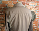 1970s Vintage Western Pearl Snap Leisure Suit Jacket. Light Brown Polyester Disco Era Cowboy Jacket Retro 70s Western Blazer - Size 42 LARGE