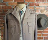 1970s Vintage Western Pearl Snap Leisure Suit Jacket. Light Brown Polyester Disco Era Cowboy Jacket Retro 70s Western Blazer - Size 42 LARGE