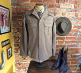 1970s Vintage Western Pearl Snap Leisure Suit Jacket. Light Brown Polyester Disco Era Cowboy Jacket Retro 70s Western Blazer - Size 42 LARGE