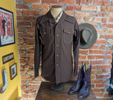 1970s Vintage Brown Western Polyester Leisure Suit Jacket. Disco Era Cowboy Pearl Snap Jacket 70s Time Out West by FARAH - Size 42 (LARGE)