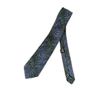 1950s Skinny Paisley Tie by Regal – Green Blue Black Vintage Necktie – Retro Mod Slim Tie – Mid Century Men’s Fashion