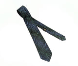 1950s Skinny Paisley Tie by Regal – Green Blue Black Vintage Necktie – Retro Mod Slim Tie – Mid Century Men’s Fashion
