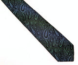 1950s Skinny Paisley Tie by Regal – Green Blue Black Vintage Necktie – Retro Mod Slim Tie – Mid Century Men’s Fashion