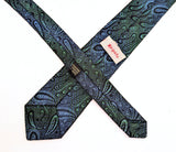 1950s Skinny Paisley Tie by Regal – Green Blue Black Vintage Necktie – Retro Mod Slim Tie – Mid Century Men’s Fashion