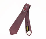 1950s Penneys Towncraft Skinny Tie Monogram F | Vintage Embroidered Necktie | Mid Century Burgundy Narrow Tie | Retro Rockabilly Tie