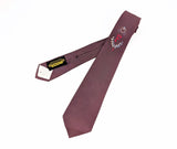 1950s Penneys Towncraft Skinny Tie Monogram F | Vintage Embroidered Necktie | Mid Century Burgundy Narrow Tie | Retro Rockabilly Tie