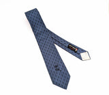 1960s COUNTESS MARA Tie Men's Vintage Skinny Narrow Blue Necktie with Black Roses "Ritratti" by Countess Mara from Rothschild's