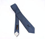 1960s COUNTESS MARA Tie Men's Vintage Skinny Narrow Blue Necktie with Black Roses "Ritratti" by Countess Mara from Rothschild's