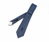 1960s COUNTESS MARA Tie Men's Vintage Skinny Narrow Blue Necktie with Black Roses "Ritratti" by Countess Mara from Rothschild's
