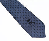 1960s COUNTESS MARA Tie Men's Vintage Skinny Narrow Blue Necktie with Black Roses "Ritratti" by Countess Mara from Rothschild's