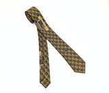 1950s-1960s Vintage Gold Skinny Necktie Abstract Woven Tie Retro Atomic Mod Acetate Rayon Narrow Men's Tie Mid Century