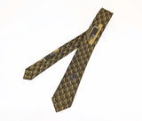 1950s-1960s Vintage Gold Skinny Necktie Abstract Woven Tie Retro Atomic Mod Acetate Rayon Narrow Men's Tie Mid Century