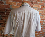 1990s Vintage Men's Light Gray Guayabera Mexican Beach Wedding Shirt – Size XL