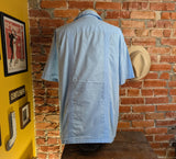 1990s Vintage Men's Light Blue Guayabera Mexican Beach Wedding Shirt – Size XL